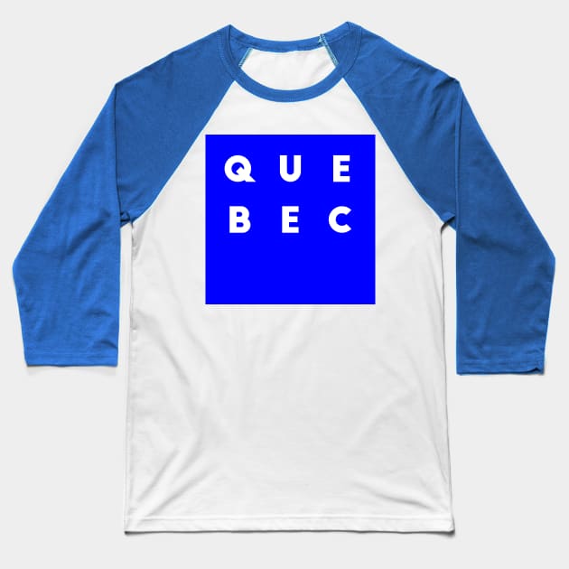 Quebec | Blue square, white letters | Canada Baseball T-Shirt by Classical